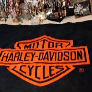 Harley-Davidson Black and Orange Logo Throw
